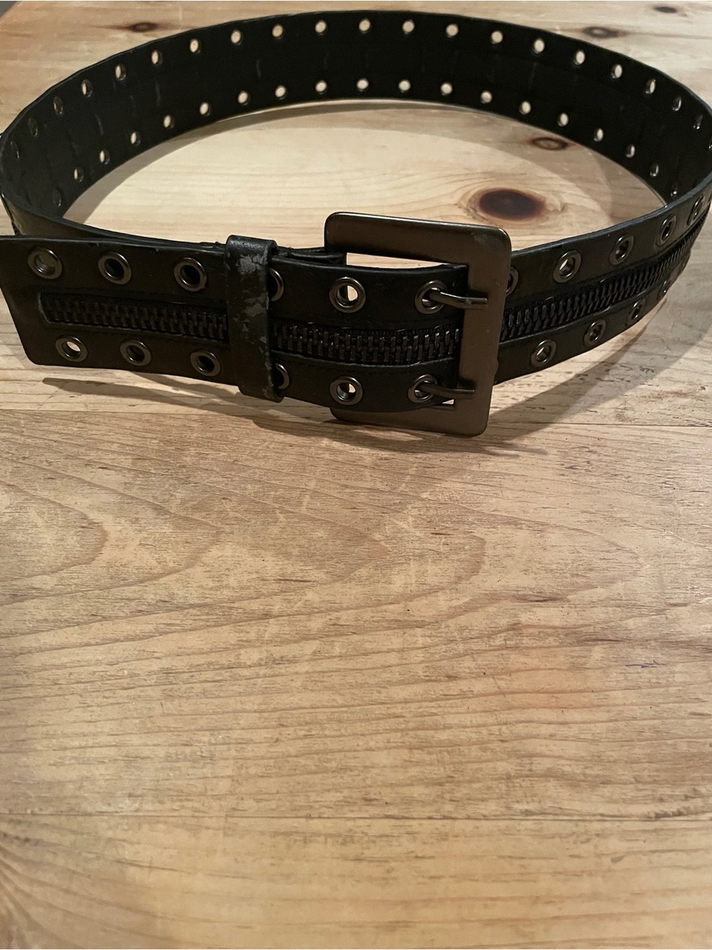 Wide Zippered Faux leather VTG belt Streetwear grommet Grunge Festival y2K